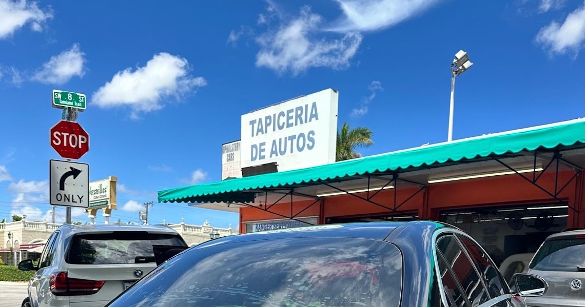Ranger Seat Cover auto upholstery shop storefront on SW 8th Street Miami FL