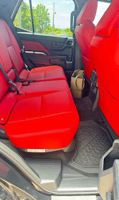 Custom red seat covers installation Miami Ranger Seat Cover